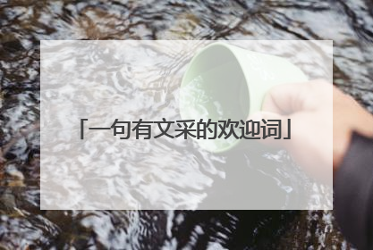 一句有文采的欢迎词