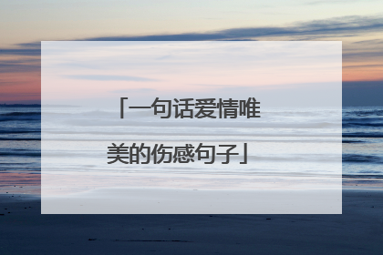 一句话爱情唯美的伤感句子