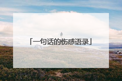 一句话的伤感语录