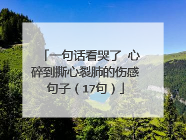 一句话看哭了 心碎到撕心裂肺的伤感句子（17句）