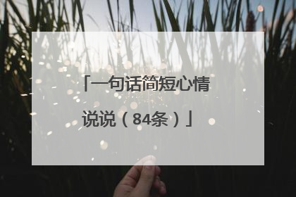 一句话简短心情说说（84条）