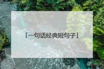 一句话经典短句子