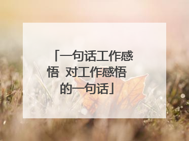 一句话工作感悟 对工作感悟的一句话