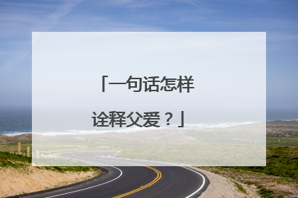 一句话怎样诠释父爱?