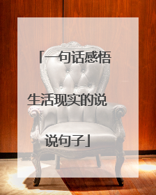 一句话感悟生活现实的说说句子
