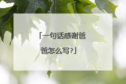 一句话感谢爸爸怎么写?