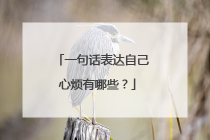 一句话表达自己心烦有哪些?