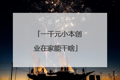 一千元小本创业在家能干啥