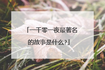 一千零一夜最著名的故事是什么?