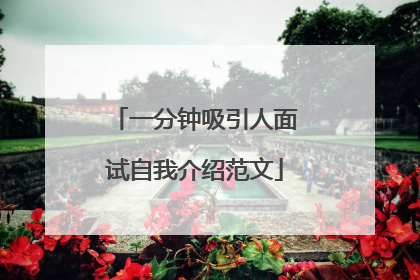 一分钟吸引人面试自我介绍范文