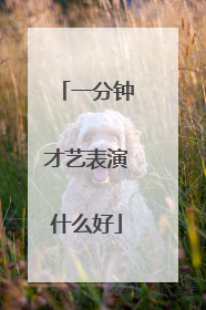 一分钟才艺表演什么好