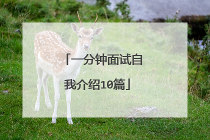 一分钟面试自我介绍10篇