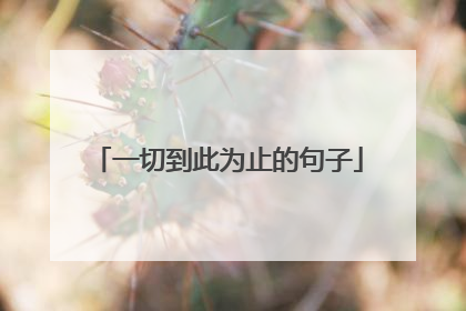 一切到此为止的句子