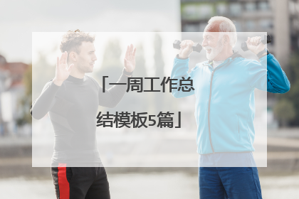 一周工作总结模板5篇