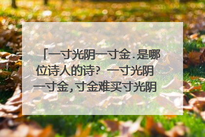 一寸光阴一寸金.是哪位诗人的诗? 一寸光阴一寸金,寸金难买寸光阴.出自西洋记.