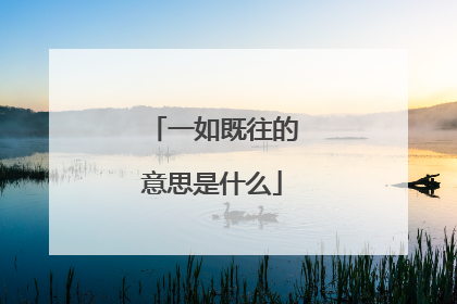 一如既往的意思是什么