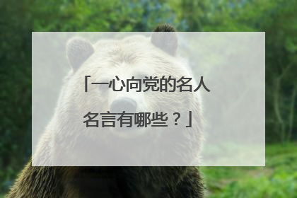 一心向党的名人名言有哪些？