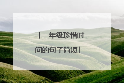 一年级珍惜时间的句子简短