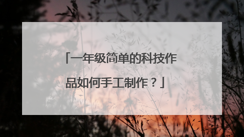 一年级简单的科技作品如何手工制作?