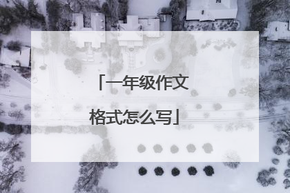 一年级作文格式怎么写