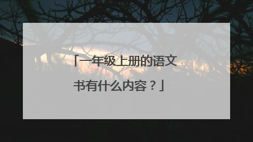 一年级上册的语文书有什么内容?