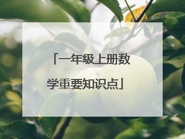 一年级上册数学重要知识点