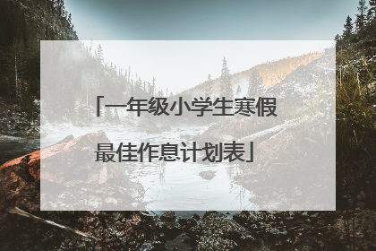 一年级小学生寒假最佳作息计划表