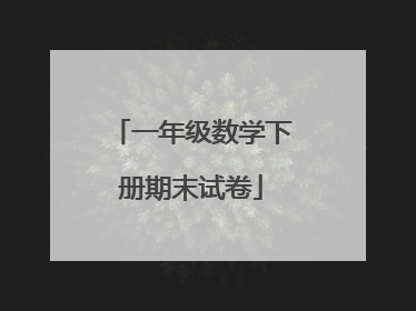 一年级数学下册期末试卷