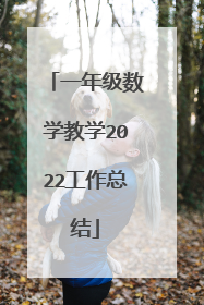 一年级数学教学2022工作总结