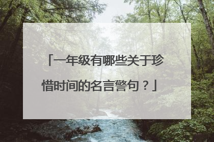 一年级有哪些关于珍惜时间的名言警句？