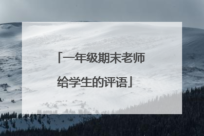 一年级期末老师给学生的评语