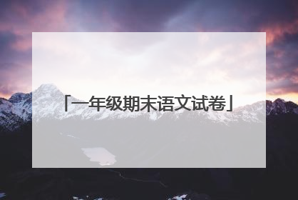 一年级期末语文试卷