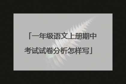 一年级语文上册期中考试试卷分析怎样写