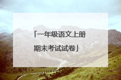 一年级语文上册期末考试试卷