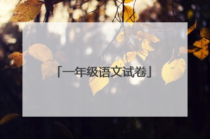 一年级语文试卷