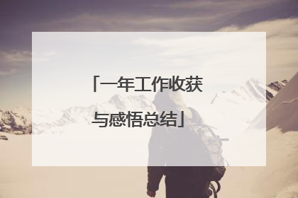 一年工作收获与感悟总结