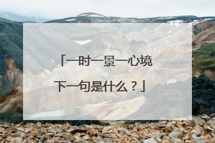 一时一景一心境下一句是什么?