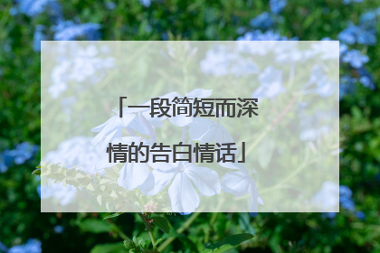 一段简短而深情的告白情话