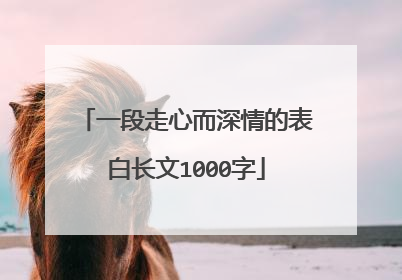 一段走心而深情的表白长文1000字