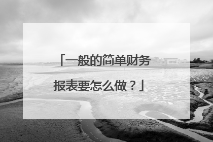 一般的简单财务报表要怎么做？