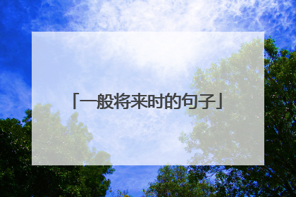 一般将来时的句子