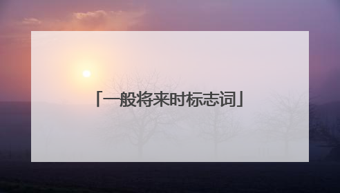 一般将来时标志词