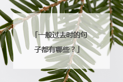 一般过去时的句子都有哪些？