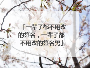 一辈子都不用改的签名，一辈子都不用改的签名男