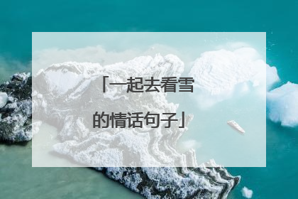 一起去看雪的情话句子