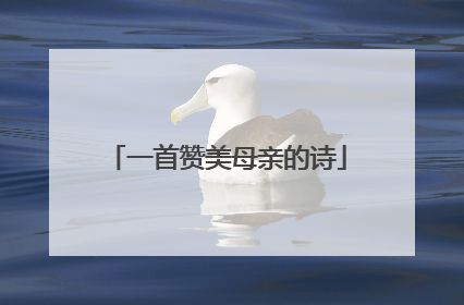一首赞美母亲的诗