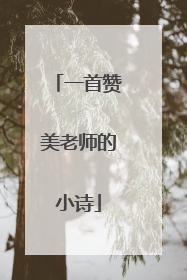 一首赞美老师的小诗