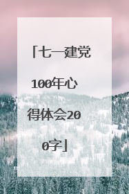 七一建党100年心得体会200字