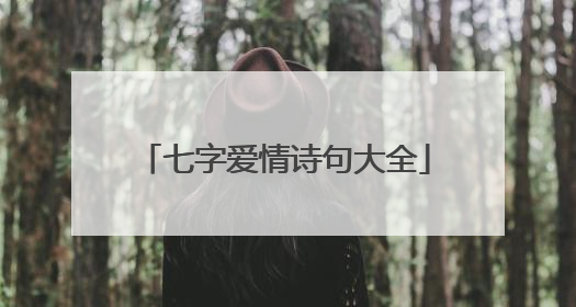 七字爱情诗句大全