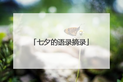 七夕的语录摘录